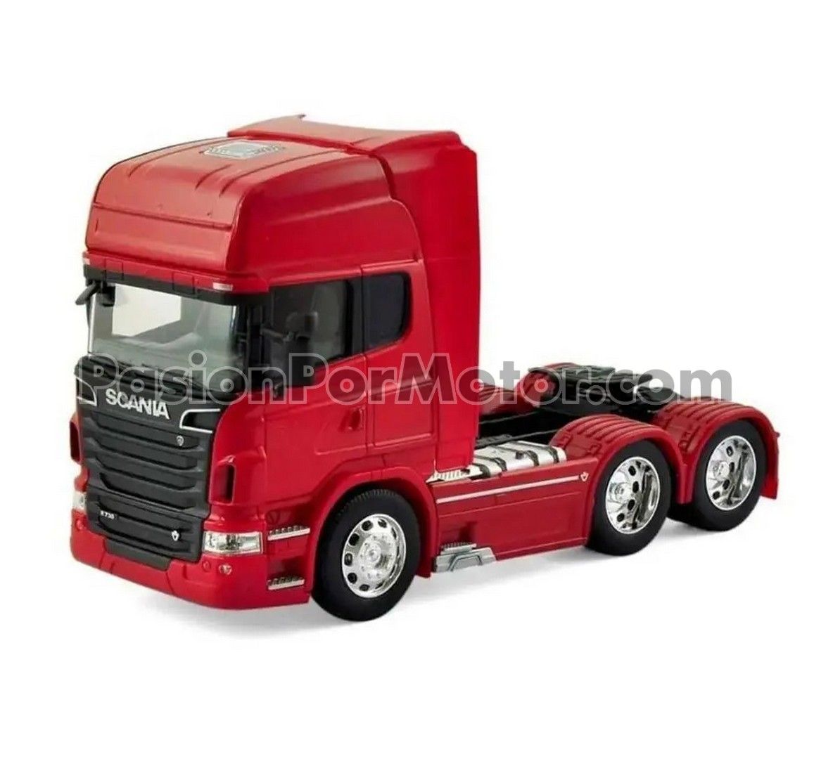 1:32 Scania V8 R730 6X4 2011 Cabina Rojo WELLY Truck Tractor Chato Tractocamión 00438