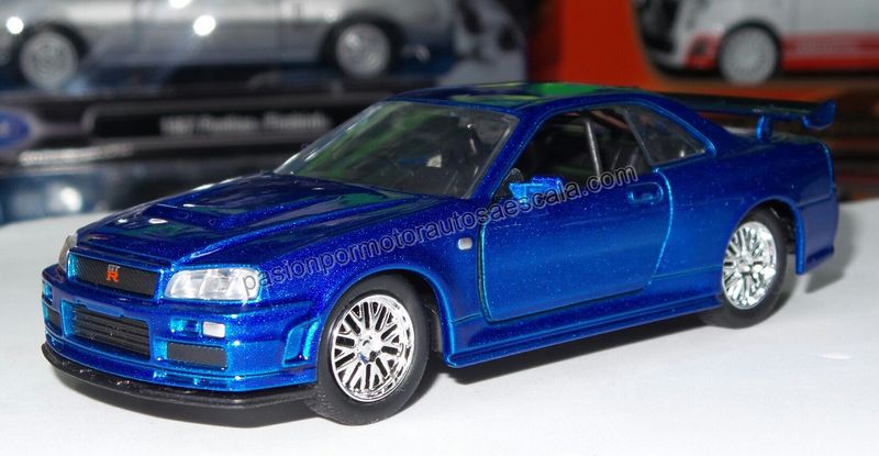 5 Pulgadas / 1:36 Nissan Skyline GT-R34 2002 Azul Brian´s Rapido y Furioso 4 JADA TOYS 1:32 01451