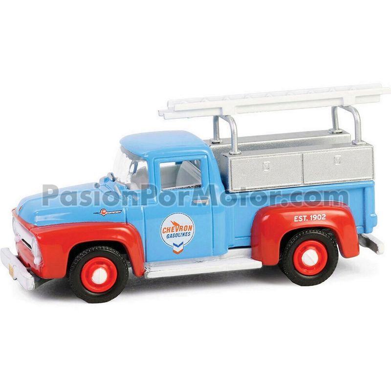 1:64 Ford F-100 Pick Up 1956 Con Cajones y Escalera Servicio Chevron Gasolines GREENLIGHT 04620
