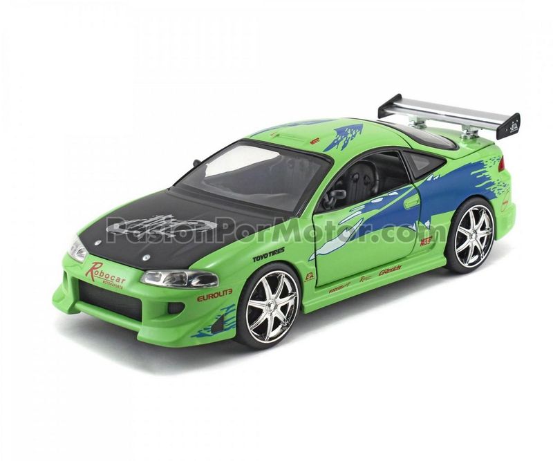 1:24 Mitsubishi Eclipse 1995 Verde Brian´s  Rapido Y Furioso 1 JADA TOYS 00081
