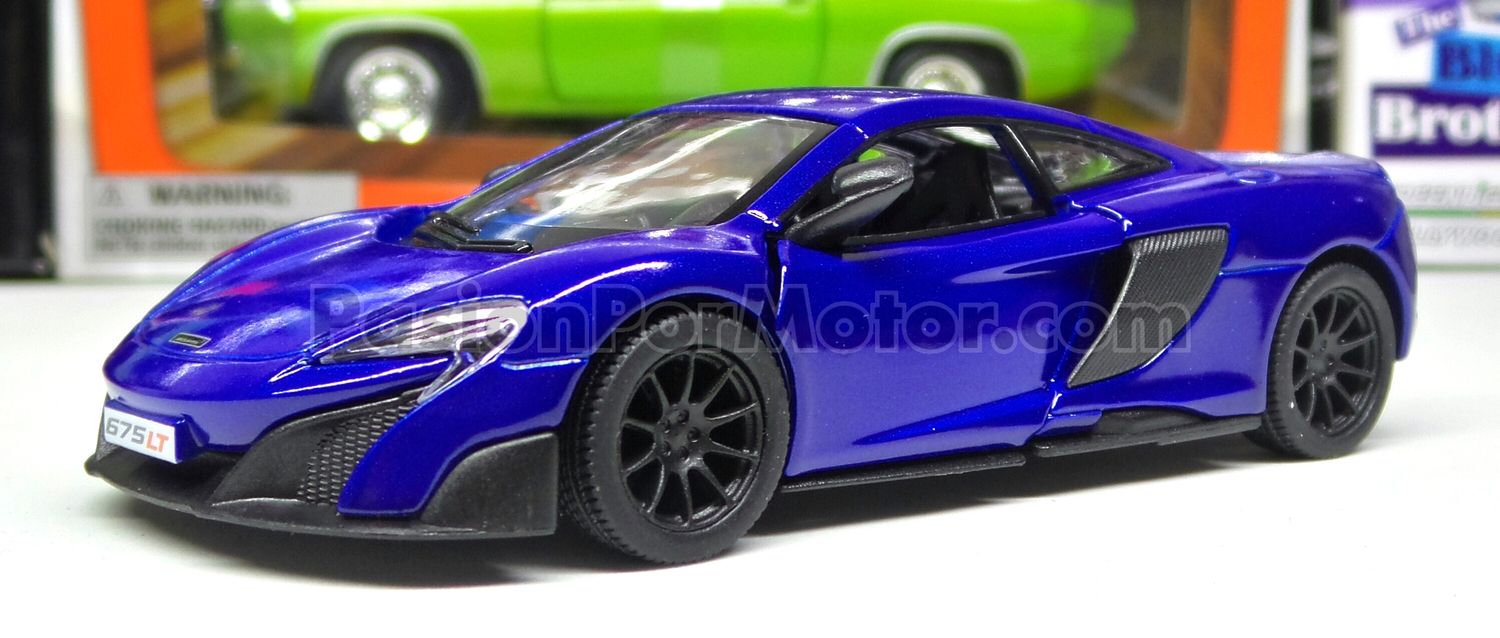 5 Pulgadas / 1:36 McLaren 675LT Coupe 2015 Azul KINSMART Display a Granel 1:32 00242