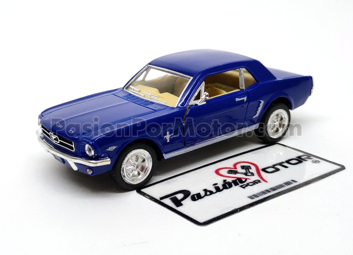 5 Pulgadas / 1:36 Ford Mustang Coupe Hard Top 1964 1/2 Azul KINSMART En Display a Granel 1:32 Shelby 04609
