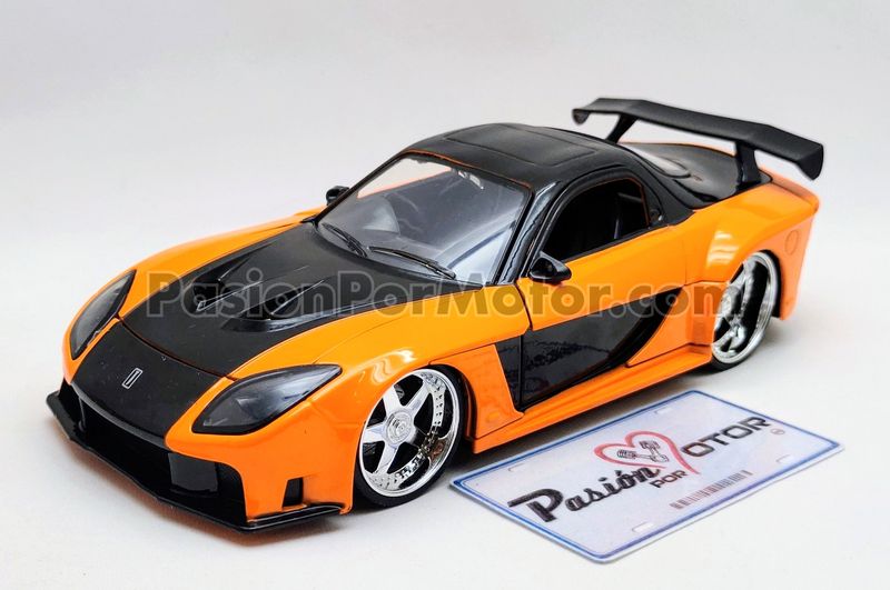 1:24 Mazda RX-7 Veilside 1995 + Figura Han´s  Rapido Y Furioso 3 Reto Tokio JADA TOYS 02717