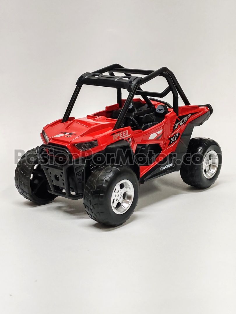 5 Pulgadas / 1:24 Quad Off Road Rzr Fricción Luz y Sonido Rojo KINGS TOY Display a Granel 04424