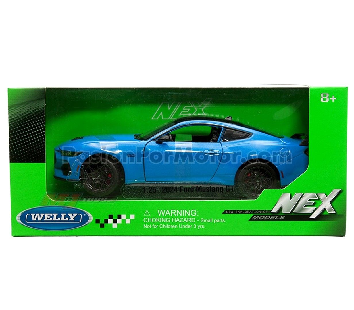 1:25 Ford Mustang GT 5.0 2024 Azul WELLY Nex Models 1:24 04408