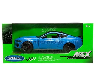 1:25 Ford Mustang GT 5.0 2024 Azul WELLY Nex Models 1:24 04408