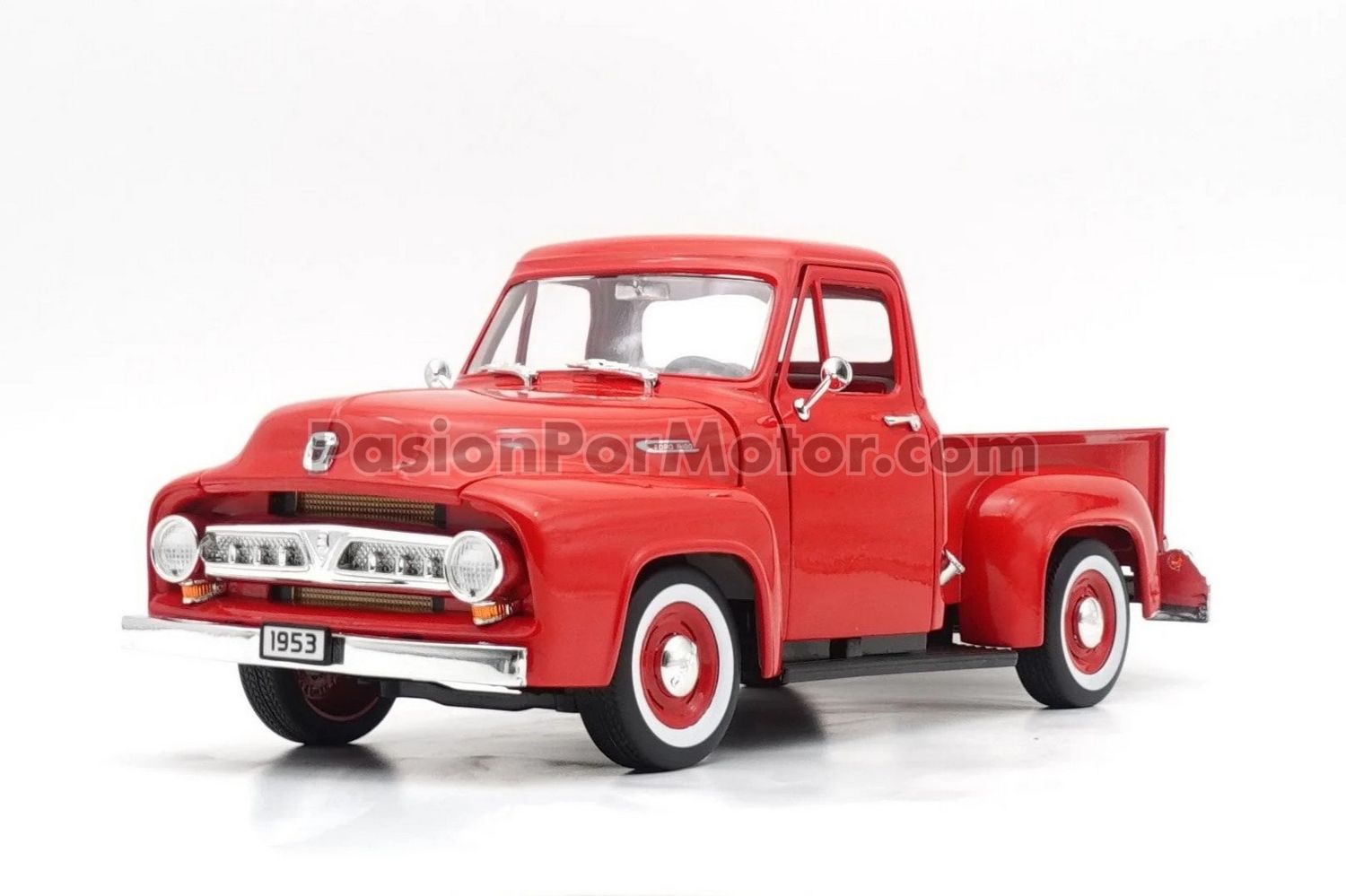 1:18 Ford F-100 Pick Up 1953 Rojo LUCKY DIE CAST Road Signature 04404