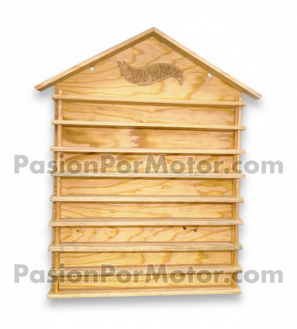 Coleccionador de Pared Repisa Casita En Madera Basico Para 49 Pz 1:64 Tipo Hot Wheels 0225