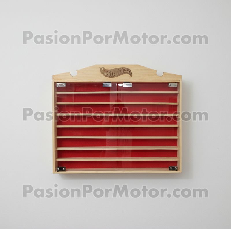 Vitrina Coleccionador de Pared Repisa En Madera Basico Para 56 Pz (aprox.) 1:64 Tipo Hot Wheels 00985