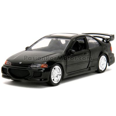 5 Pulgadas / 1:35 Honda Civic EJI 1993 Negro Heist Rapido y Furioso 1 JADA TOYS 03700
