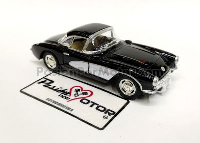 5 Pulgadas / 1:34 Chevrolet Corvette Coupe 1957 Negro KINSMART Display a Granel 1:32 04764