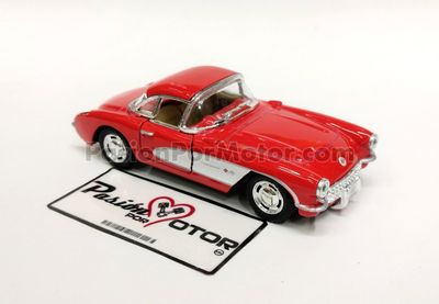 5 Pulgadas / 1:34 Chevrolet Corvette Coupe 1957 Rojo KINSMART Display a Granel 1:32 04765