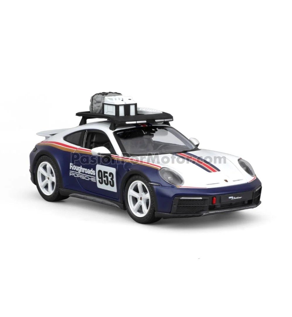 1:24 Porsche 911 Dakar 2023 #953 Blanco y Azul BBURAGO Race 04779