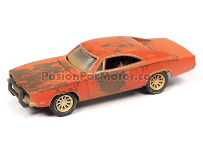 1:64 Dodge Charger R/T 1969 ¨ General Lee ¨ Polvoso Abandonado En Granero JOHNNY LIGHTNING Barn Finds 03743