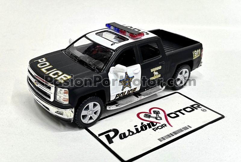 5 Pulgadas / 1:46 Chevrolet Silverado Super Crew 1500 LTZ 2014 Pick Up Police Patrulla KINSMART En Display a Granel 1:43 02411