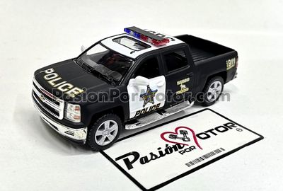 5 Pulgadas / 1:46 Chevrolet Silverado Super Crew 1500 LTZ 2014 Pick Up Police Patrulla KINSMART En Display a Granel 1:43 02411