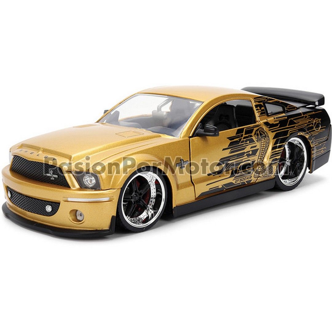 1:24 Ford Shelby Mustang GT 500 KR 2008 Ocre Con Graficos JADA TOYS Big Time Muscle 04785