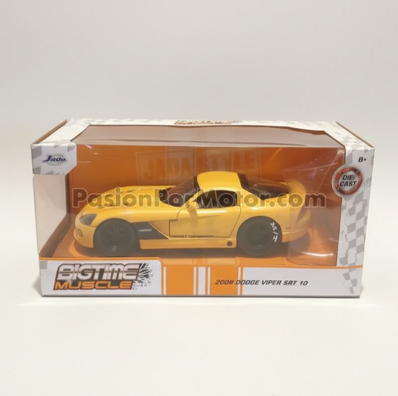 1:24 Dodge Viper SRT10 Coupe 2008 Amarillo Mickey Thompson JADA TOYS Big Time Muscle 04715