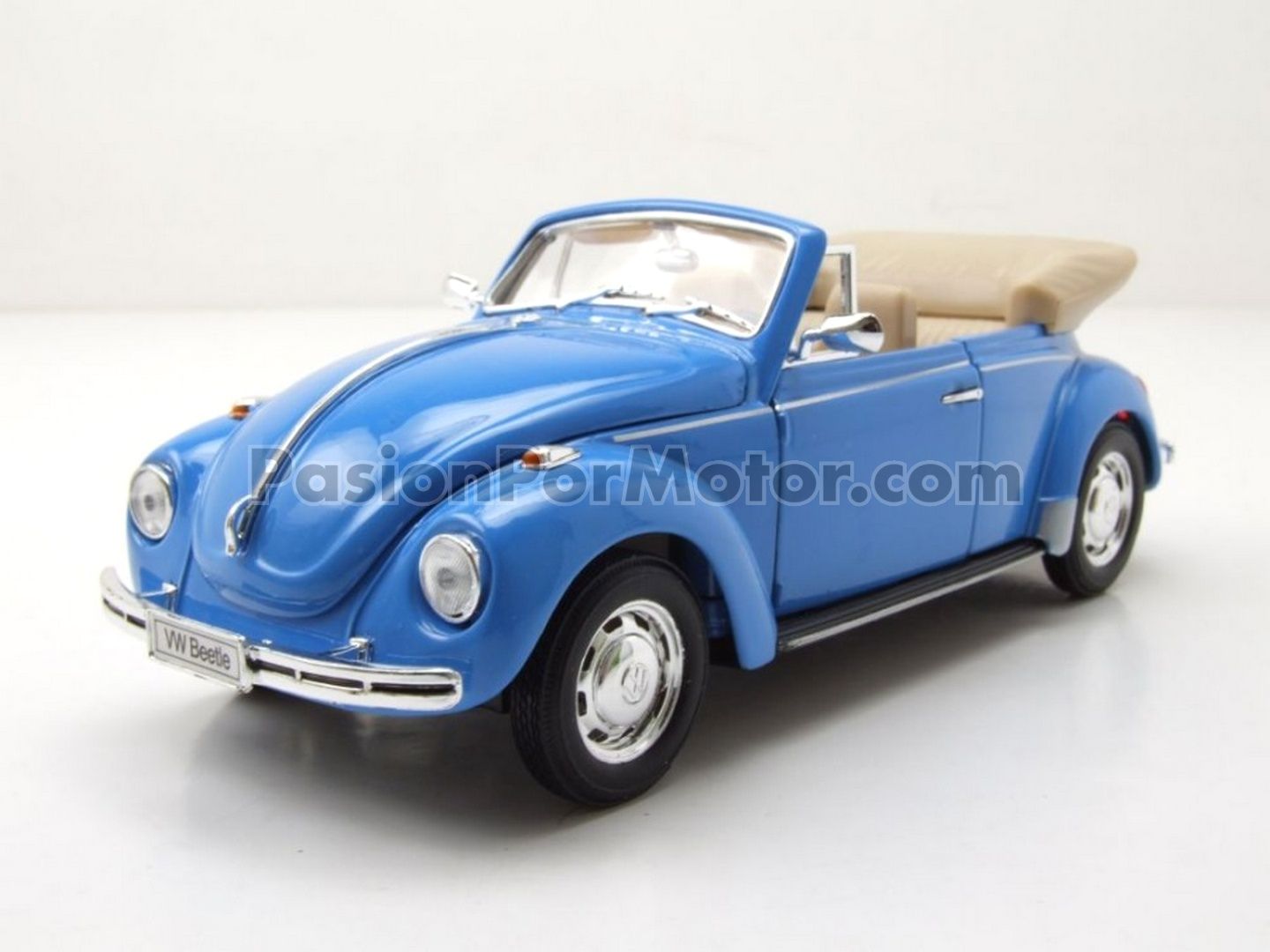 1:24 Volkswagen Super Beetle Cabriolet 1302 1969 Azul WELLY Nex Models 04116