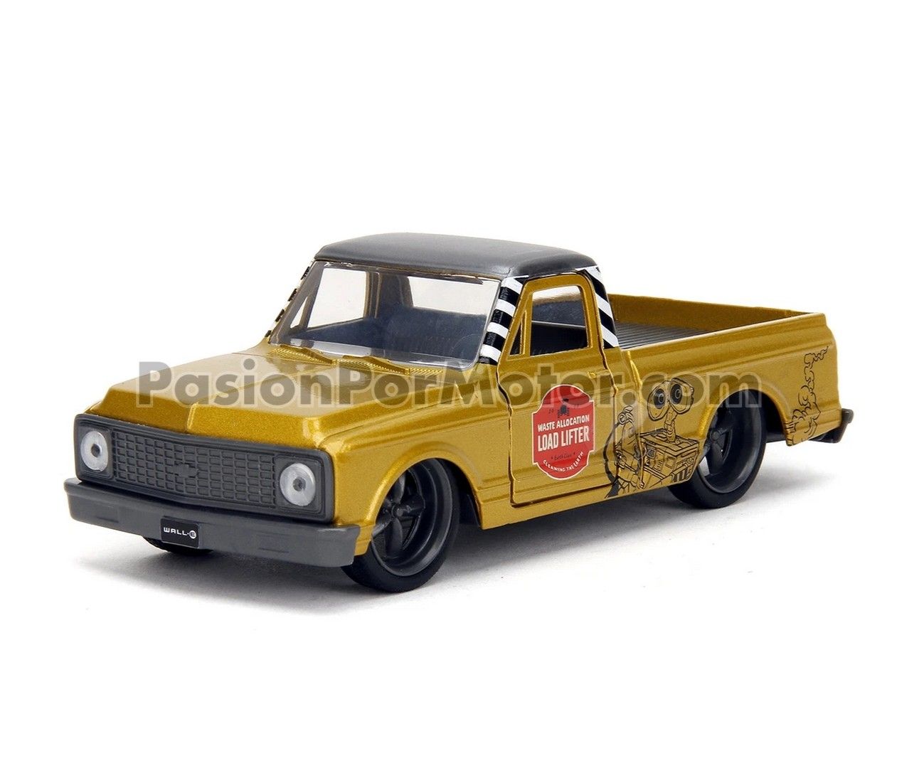 5 Pulgadas / 1:37 Chevrolet Cheyenne Fleetside Pick Up 1972 Wall E - Disney JADA TOYS Hollywood Rides 04379