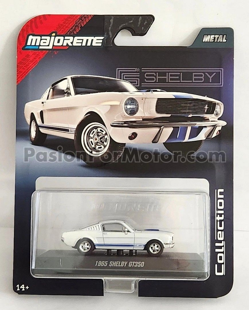 1:64 Shelby GT350 1965 Blanco Con Franjas Collector Series 1 MAJORETTE Metal Collection 04815