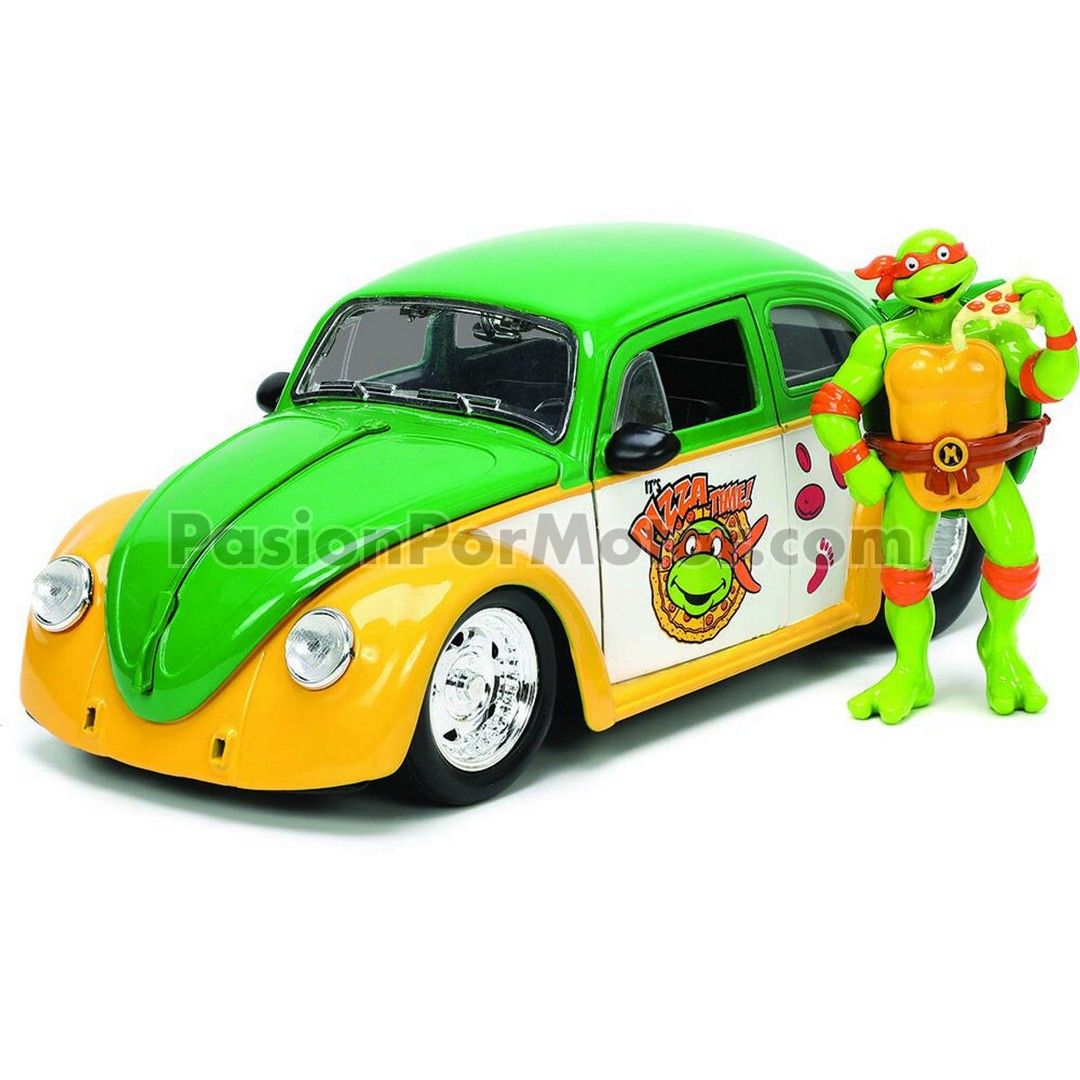 1:24 Volkswagen Beetle 1959 Drag Michelangelo JADA TOYS Tortugas Ninja 00186 1:24 Volkswagen Beetle 1959 Drag Michelangelo JADA TOYS Tortugas Ninja 00186