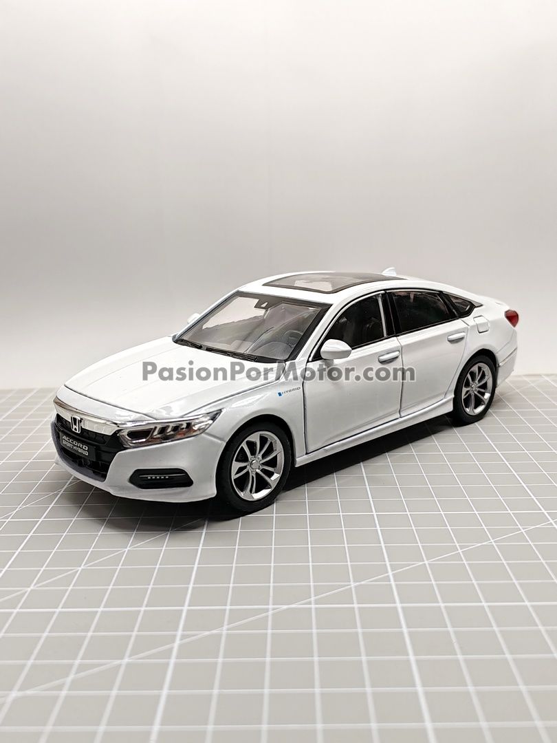 1:24 Honda Accord Hybrid 2021 Blanco Luces y Sonido CHE ZHI 03905