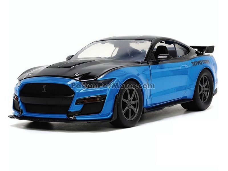 1:24 Ford Mustang Shelby Coupe GT500 2020 Azul y Negro Toyo Tires JADA TOYS Big Time Muscle Cobra 04830