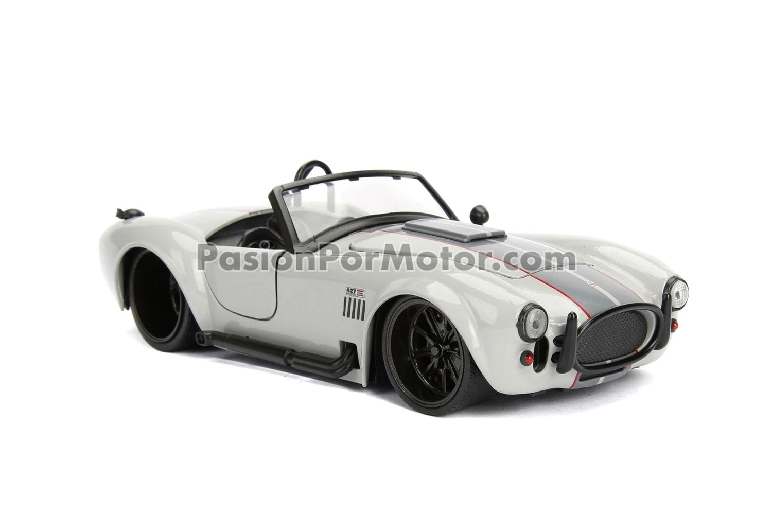 1:24 Shelby Cobra 427 S/C Roadster 1965 Gris Con Franjas JADA TOYS Big Time Muscle 04834 1:24 Shelby Cobra 427 S/C Roadster 1965 Gris Con Franjas JADA TOYS Big Time Muscle 04834