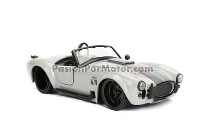 1:24 Shelby Cobra 427 S/C Roadster 1965 Gris Con Franjas JADA TOYS Big Time Muscle 04834