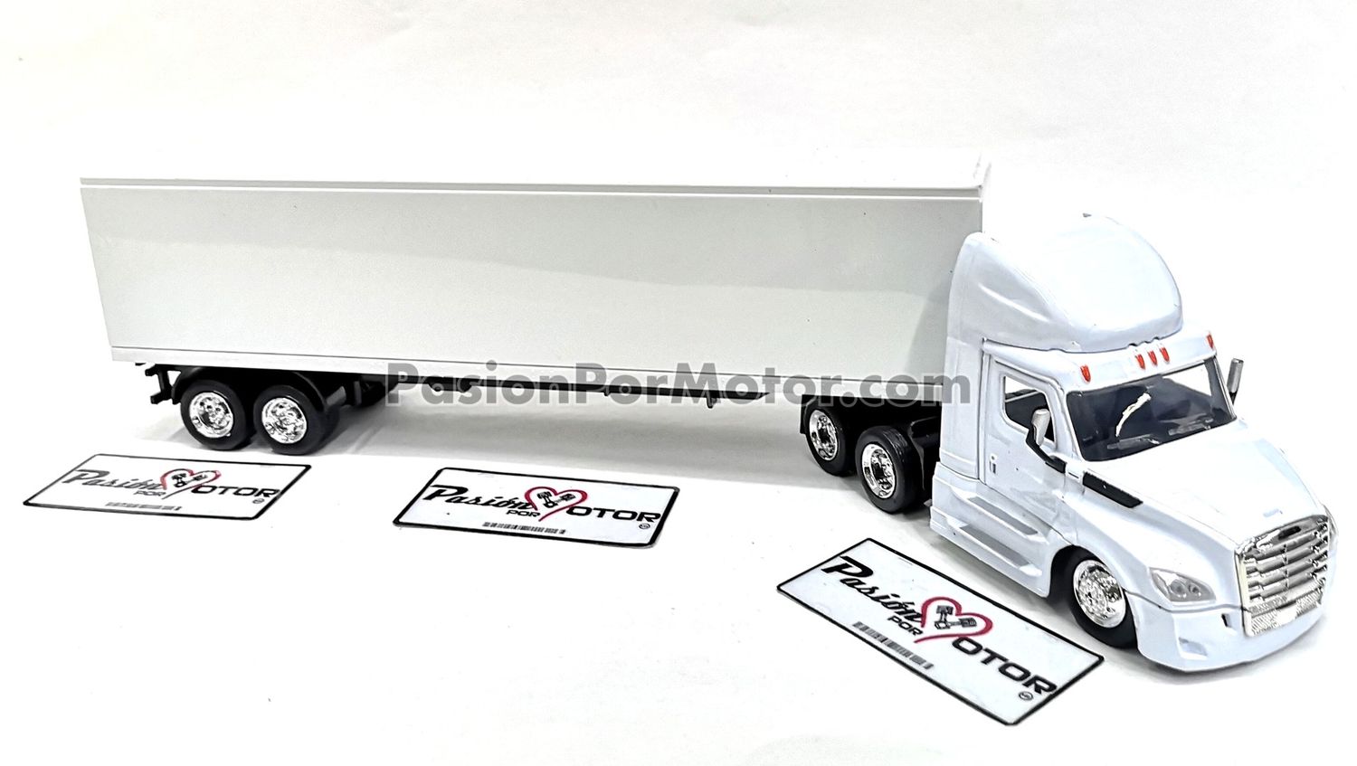 1:43 Freightliner Cascadia 2018 Day Cab Con Trailer Caja Seca Blanco Liso NEW RAY 01286 1:43 Freightliner Cascadia 2018 Day Cab Con Trailer Caja Seca Blanco Liso NEW RAY 01286