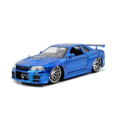 1:24 Nissan Skyline R34 2002 Azul Brian´s Rapido y Furioso 4 JADA TOYS 00087