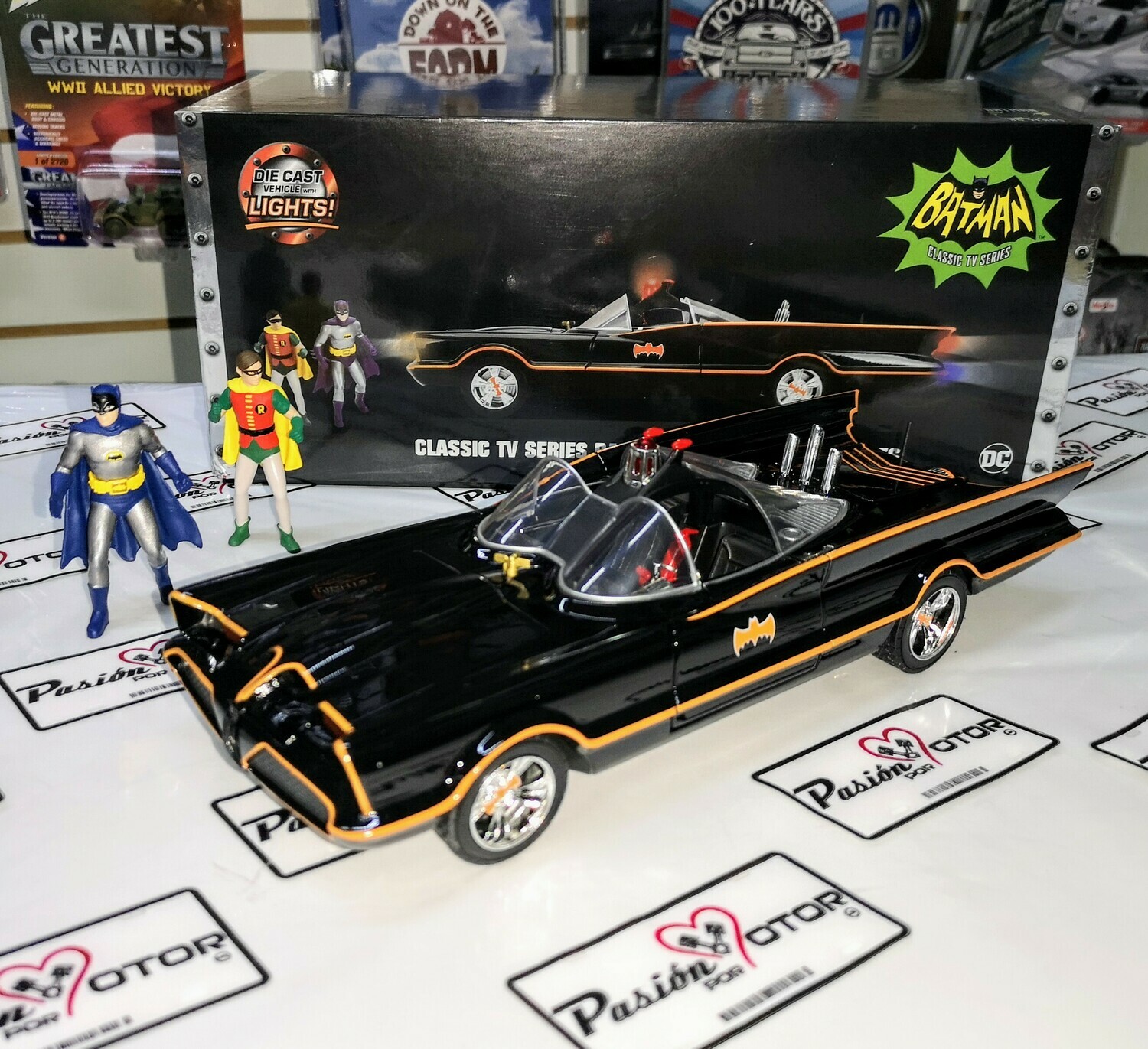 1:18 Lincoln Futura - Batimovil TV Series 1966 C Luz Batman y Robin JADA TOYS Metals Batmobile 00090 1:18 Lincoln Futura - Batimovil TV Series 1966 C Luz Batman y Robin JADA TOYS Metals Batmobile 00090