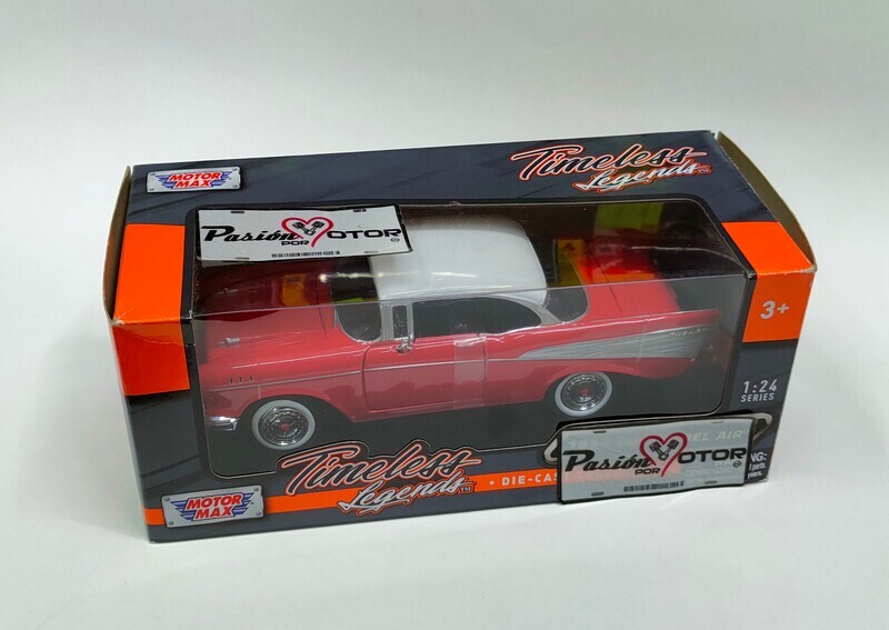 1:24 Chevrolet Bel Air Coupe 1957 Rojo Con Blanco MOTOR MAX 00097 1:24 Chevrolet Bel Air Coupe 1957 Rojo Con Blanco MOTOR MAX 00097