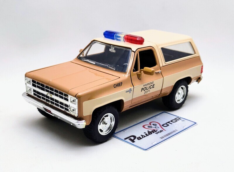1:24 Chevrolet Blazer 1980 Hopper's Stranger Things Con Insignia de Metal Netflix JADA TOYS Hollywood Rides 00150