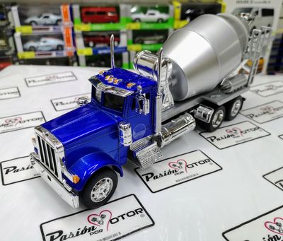 1:32 Peterbilt Model 379 1987 Azul Con Revolvedora de Cemento Torton WELLY Transporter 03703