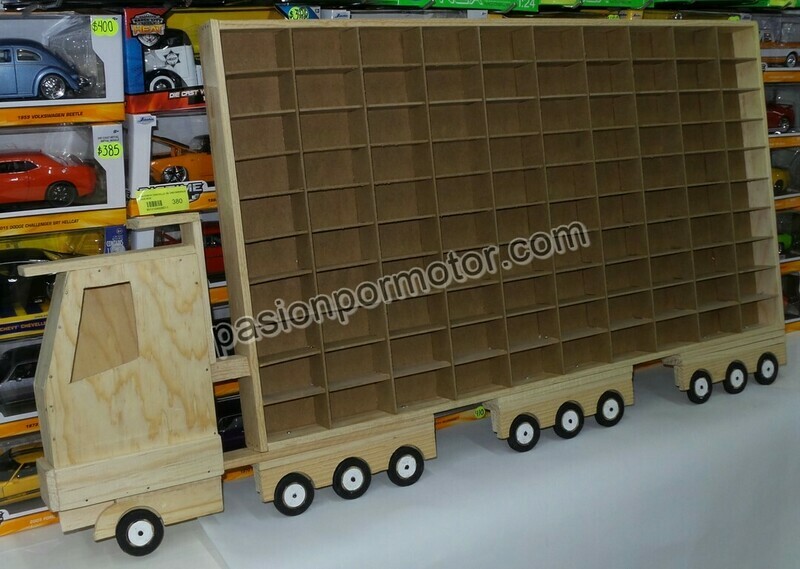 Repisa Para Escala 1:64 - Mueble Camión Coleccionador En Madera Para 100 Piezas Tipo Hot Wheels 00282