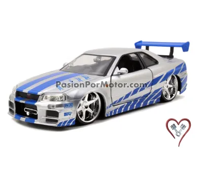 1:24 Nissan Skyline R34 1999 Plata Brian´s Rapido Y Furioso 2 JADA TOYS 00301 1:24 Nissan Skyline R34 1999 Plata Brian´s Rapido Y Furioso 2 JADA TOYS 00301