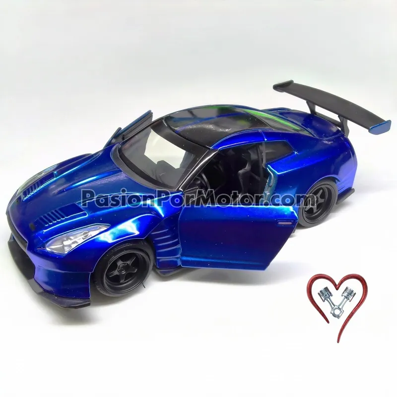 5 Pulgadas / 1:36 Nissan GT-R R35 Ben Sopra 2009 Azul Rapido y Furioso 6 JADA TOYS 00338