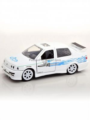 5 Pulgadas / 1:34 Volkswagen Jetta Sedan A3 Jesse´s 1995 Blanco c Graficos Rapido y Furioso 1 JADA TOYS 1:32 00349