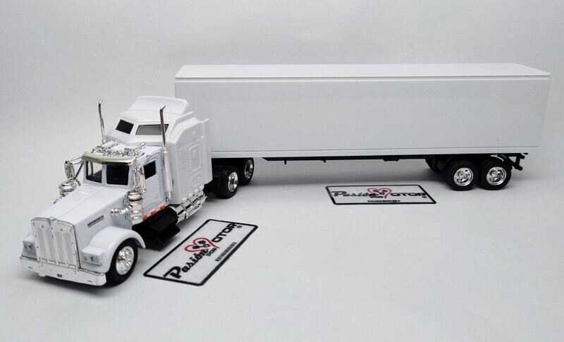1:43 Kenworth W900 1987 C Caja Seca Blanco Liso Trailer NEW RAY Long Haul Trucker 00360 1:43 Kenworth W900 1987 C Caja Seca Blanco Liso Trailer NEW RAY Long Haul Trucker 00360