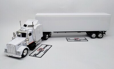 1:43 Kenworth W900 1987 C Caja Seca Blanco Liso Trailer NEW RAY Long Haul Trucker 00360 1:43 Kenworth W900 1987 C Caja Seca Blanco Liso Trailer NEW RAY Long Haul Trucker 00360