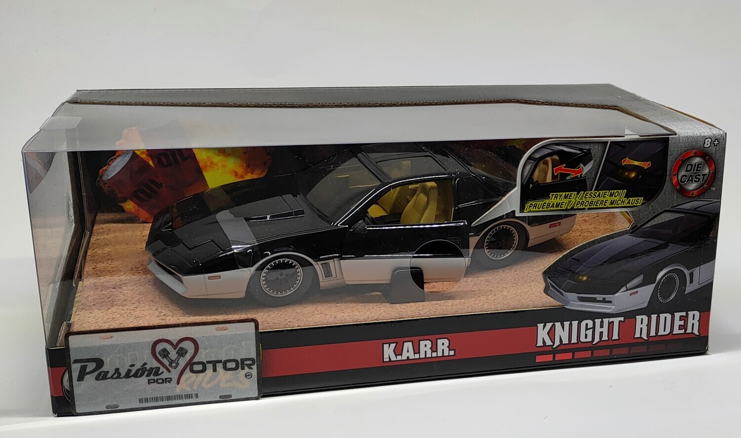 1:24 Pontiac Firebird Trans Am Coupe 1982 KARR Negro y plata JADA TOYS Hollywood Rides - Knight Rider 00398