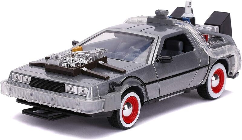 1:24 DeLorean Time Machine Volver Al Futuro IIl C Luz JADA TOYS Hollywood Rides De Lorean 01337