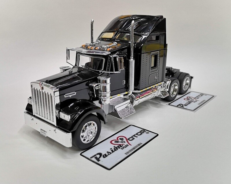 1:32 Kenworth W900 Aerocab 1995 Negro Cabina WELLY Transporter Display a Granel Tractocamion 01428