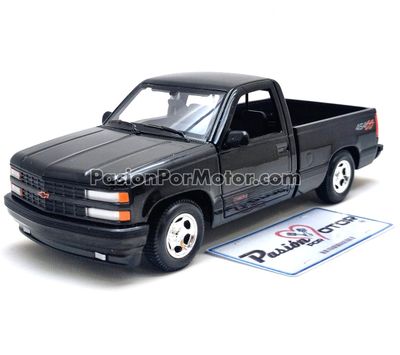 1:24 Chevrolet 454 SS Pick Up 1993 Negro Brillante MAISTO Special Edition 01477