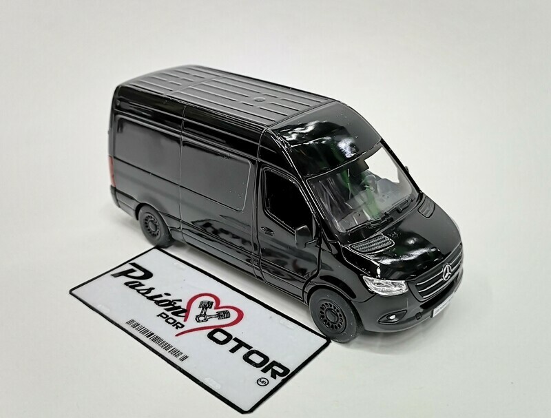 5 Pulgadas / 1:48 Mercedes Benz Sprinter Techo Sobreelevado 2020 Negro KINSMART En Display a Granel 01498