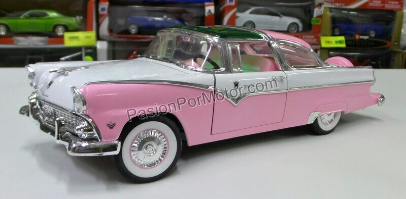 1:18 Ford Fairlane Crown Victoria Coupe 1955 Rosa con Blanco LUCKY DIE CAST Road Signature 01773 1:18 Ford Fairlane Crown Victoria Coupe 1955 Rosa con Blanco LUCKY DIE CAST Road Signature 01773