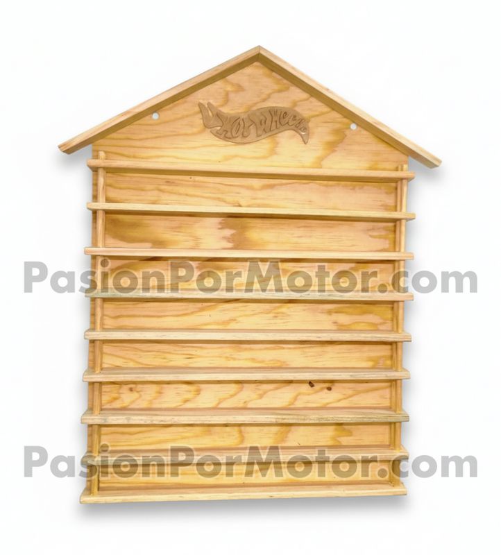 Repisa Para Escala 1:64 - Mueble Coleccionador Casita En Madera Para 49 Piezas Tipo Hot Wheels 02225