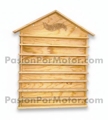 Repisa Para Escala 1:64 - Mueble Coleccionador Casita En Madera Para 49 Piezas Tipo Hot Wheels 02225